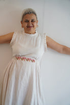 Embroidered Belt Dress