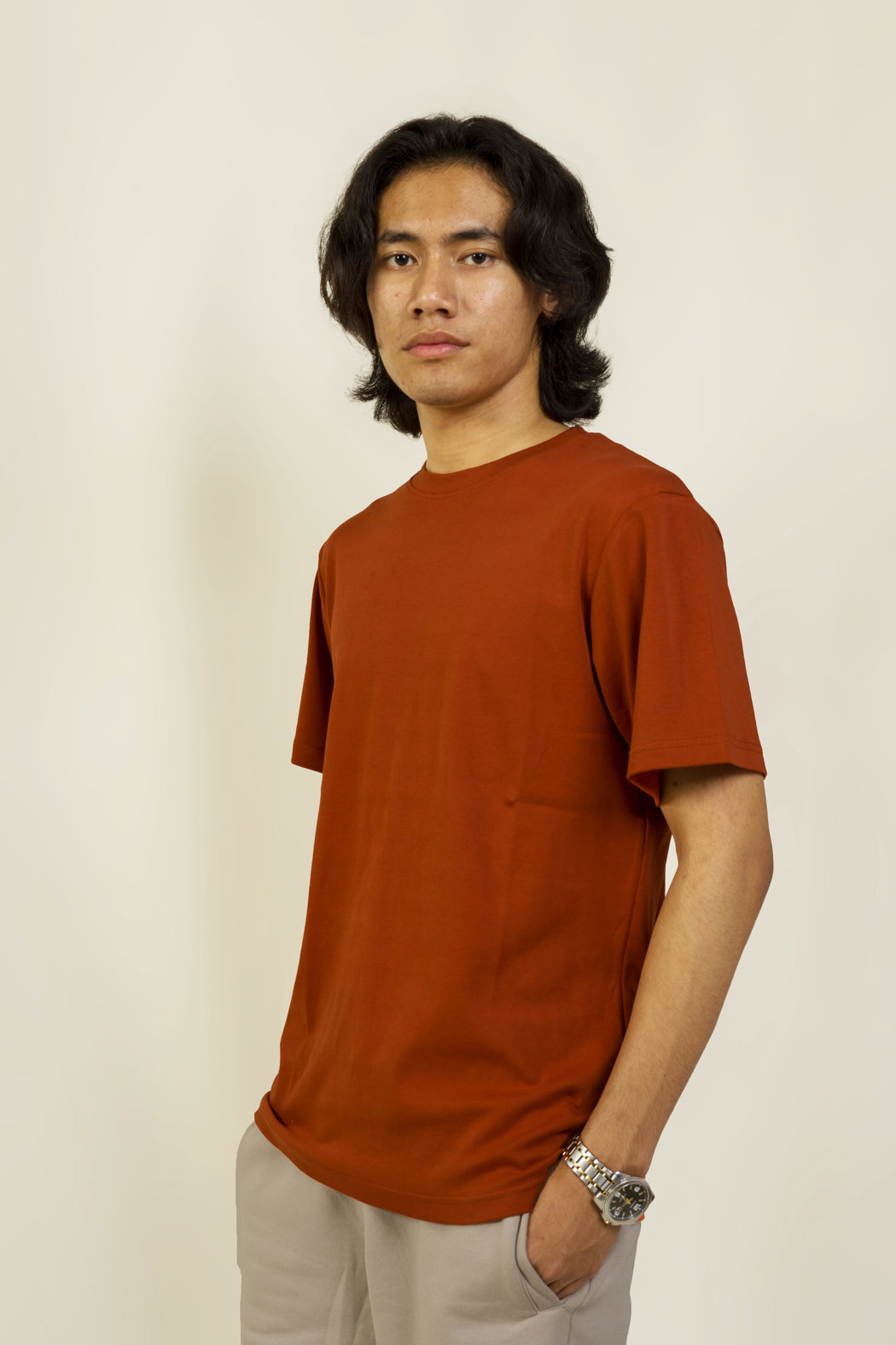 Round Neck T-Shirt - Intense Rust