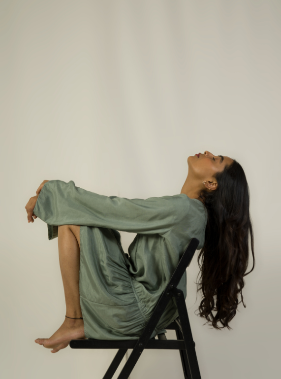 Gathered Dress - Sage Green