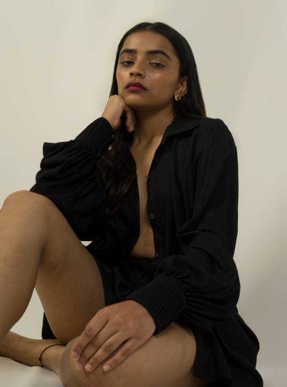 Pleated Cuff Shirt - Smooth Black