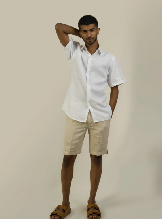 Detachable Collar Shirt - Soft White