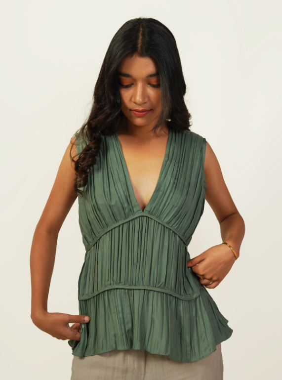 Gathered Top - Sage Green