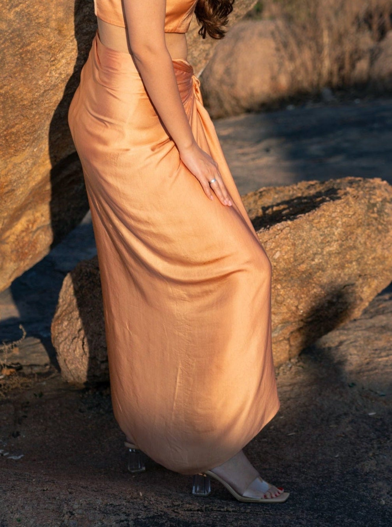 Knotted Drape Skirt