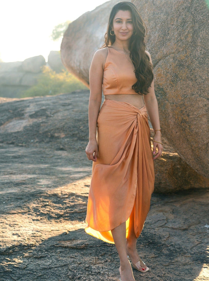 Knotted Drape Skirt