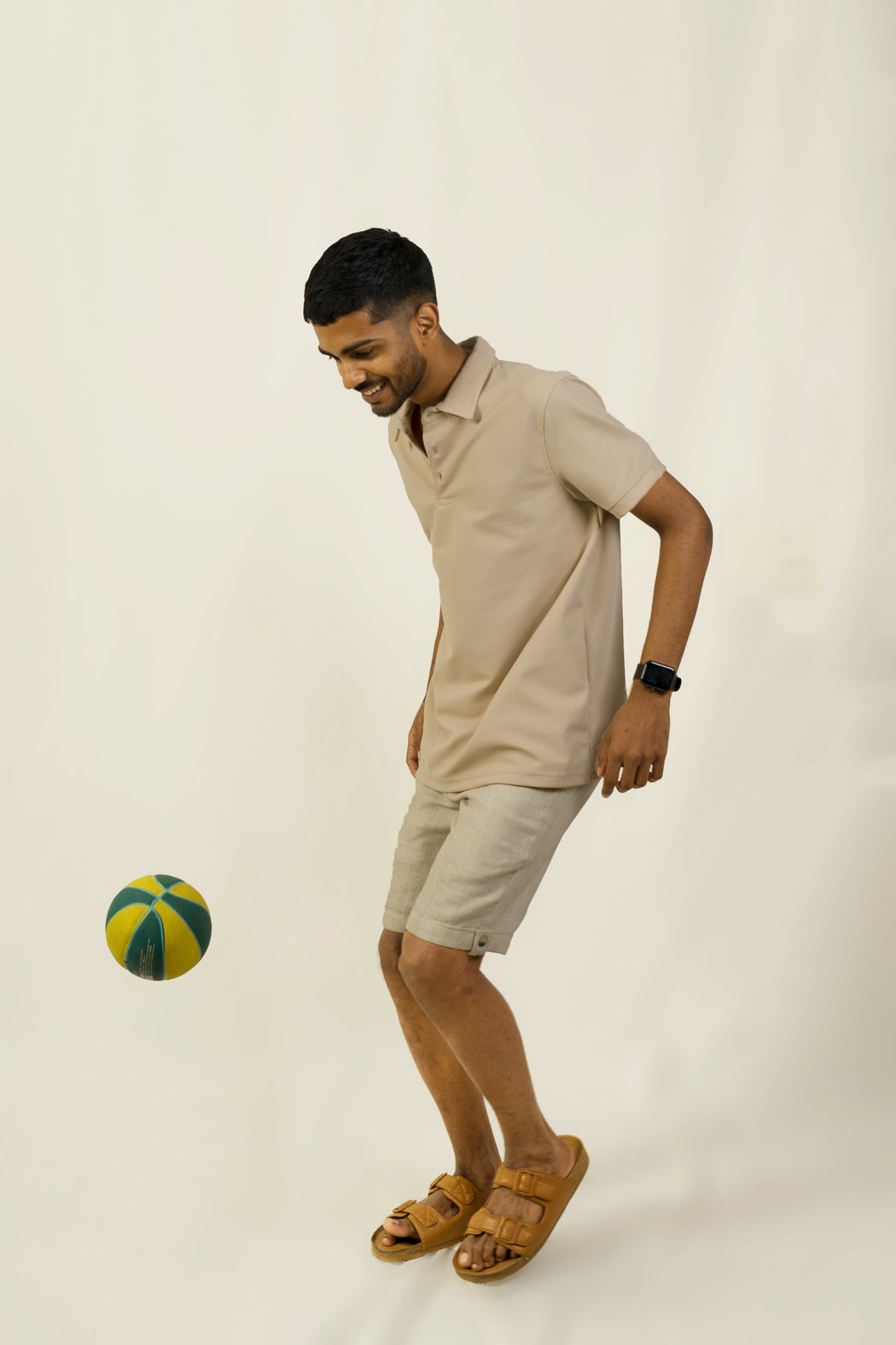 Waffled Polo - Soft Beige