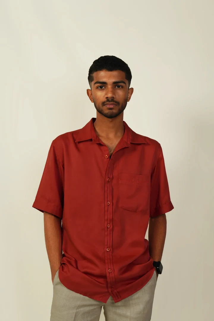 Pleated Placket Shirt - Astro Dust