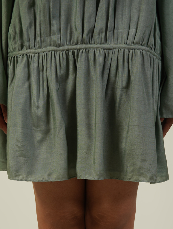 Gathered Dress - Sage Green
