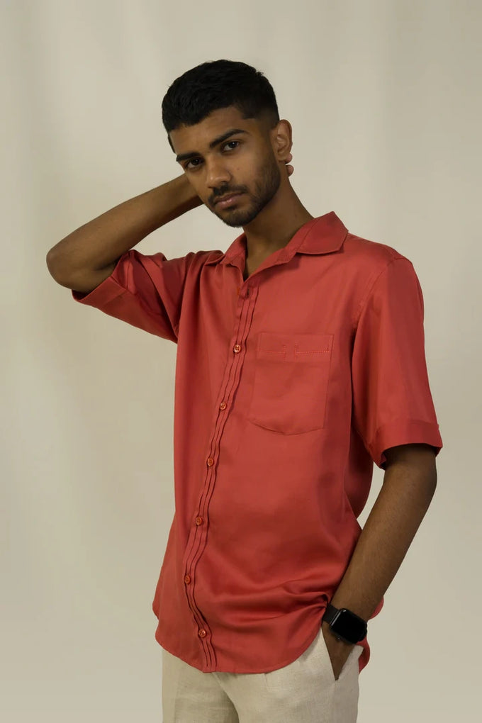 Pleated Placket Shirt - Astro Dust