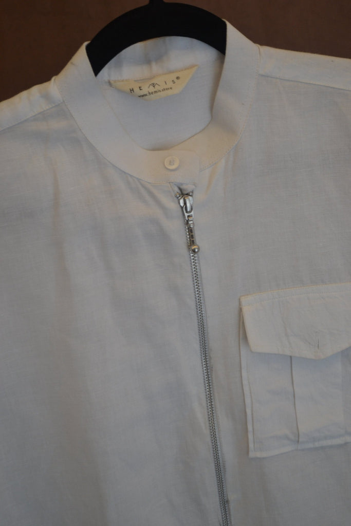 Flap Pocket Zipper Shirt