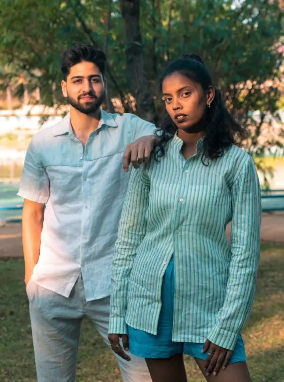 Cool Water Sun-Shade Linen Shirt