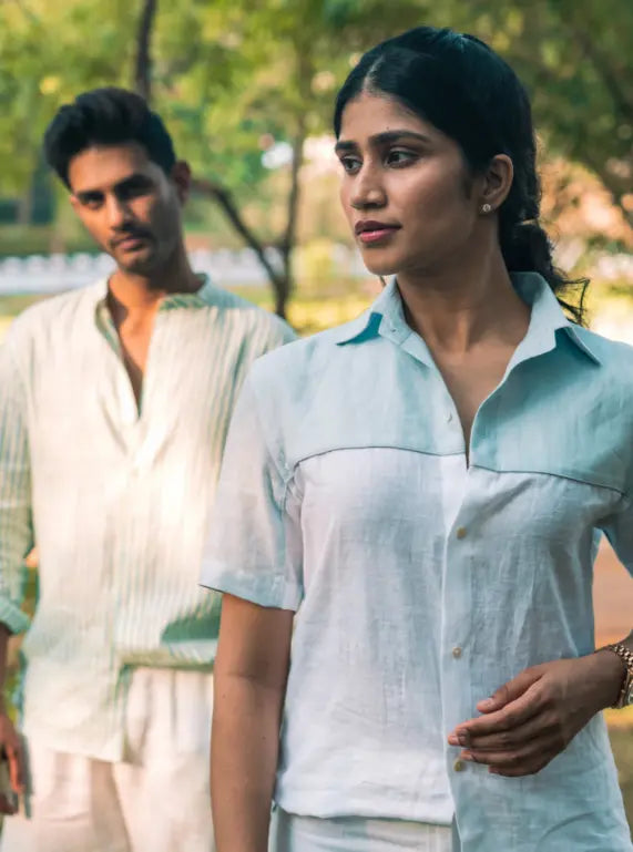 Cool Water Sun-Shade Linen Shirt