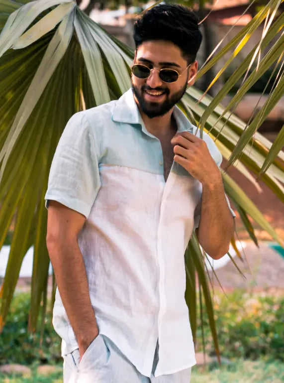Cool Water Sun-Shade Linen Shirt