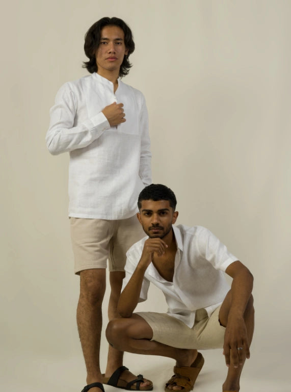 Detachable Collar Shirt - Soft White