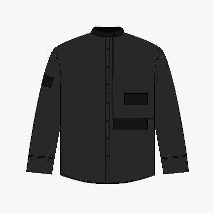 BLACK SHACKET WITH FLAP POCKETS