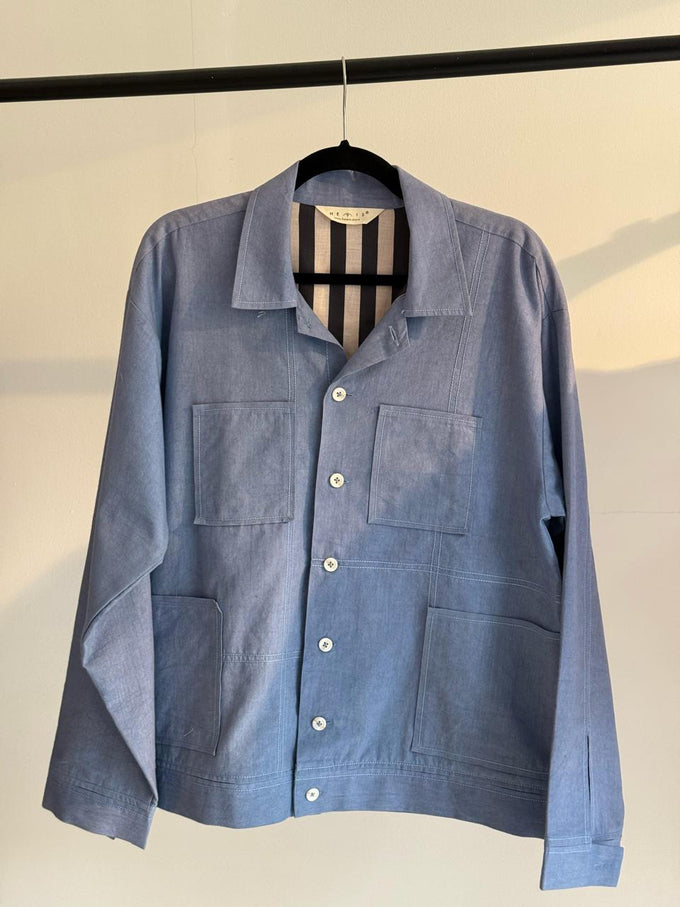 BOXY SHACKET WITH STITCHLINE