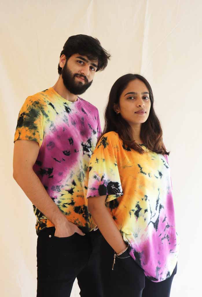 Colourful bomb dye T-shirt